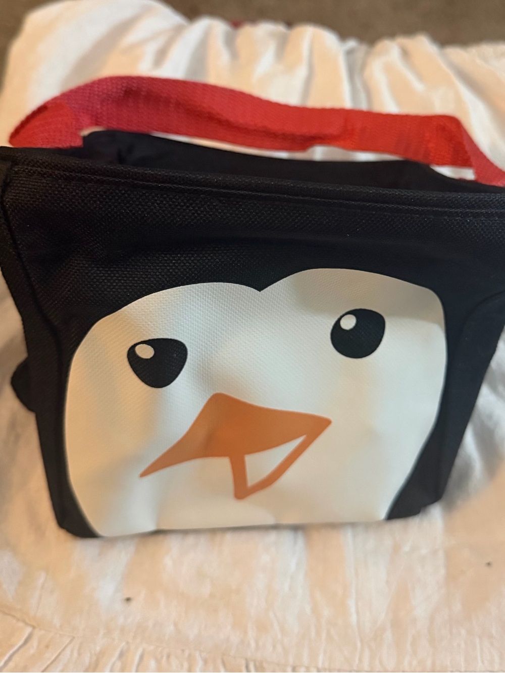 thirty-one Kids Penguin Lunch Bag in Black, White & Red